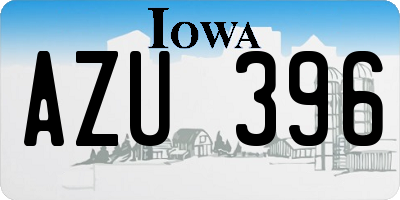 IA license plate AZU396