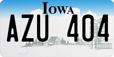 IA license plate AZU404