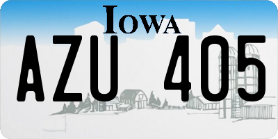 IA license plate AZU405
