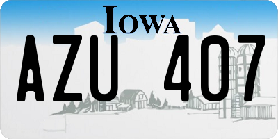 IA license plate AZU407