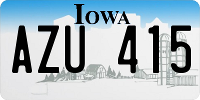 IA license plate AZU415