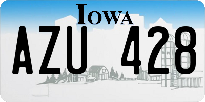 IA license plate AZU428
