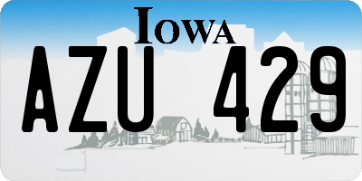 IA license plate AZU429
