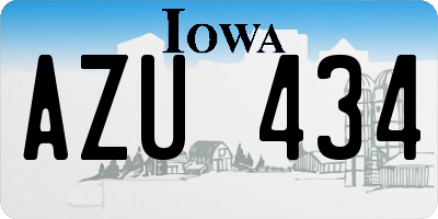 IA license plate AZU434