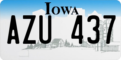 IA license plate AZU437