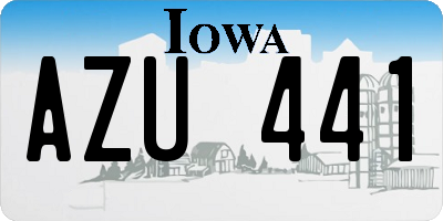 IA license plate AZU441