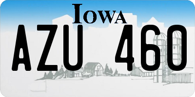 IA license plate AZU460