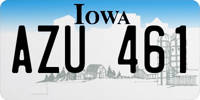 IA license plate AZU461