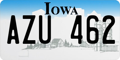 IA license plate AZU462