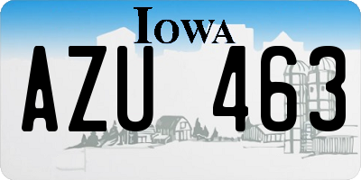 IA license plate AZU463