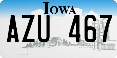 IA license plate AZU467