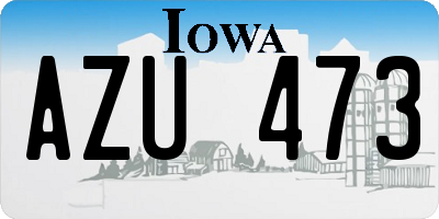 IA license plate AZU473
