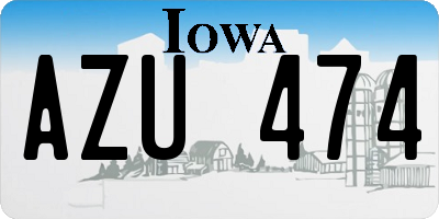 IA license plate AZU474