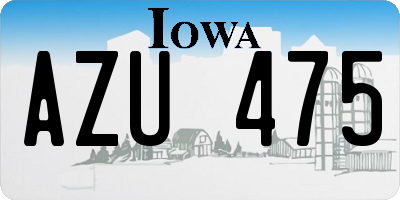 IA license plate AZU475