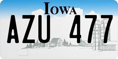 IA license plate AZU477