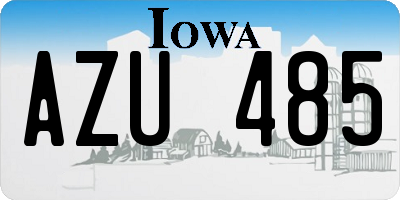 IA license plate AZU485