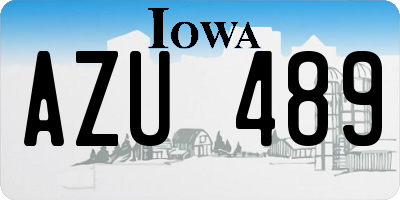 IA license plate AZU489