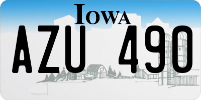 IA license plate AZU490