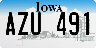 IA license plate AZU491