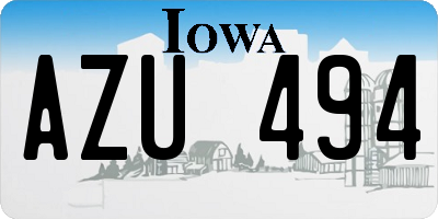 IA license plate AZU494