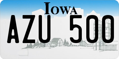 IA license plate AZU500