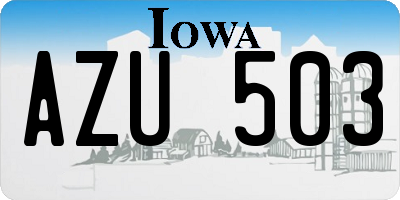 IA license plate AZU503