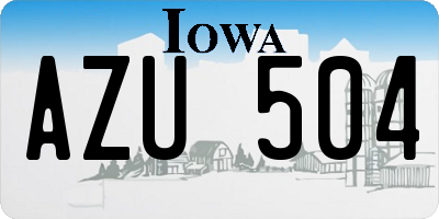 IA license plate AZU504