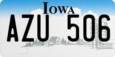 IA license plate AZU506