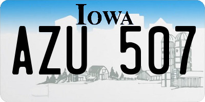 IA license plate AZU507