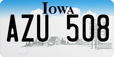 IA license plate AZU508