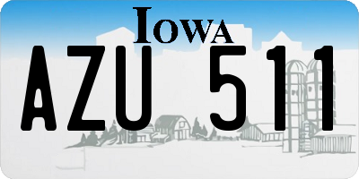 IA license plate AZU511