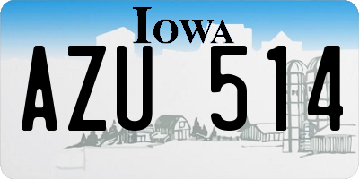 IA license plate AZU514