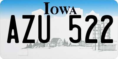 IA license plate AZU522