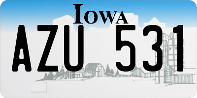 IA license plate AZU531