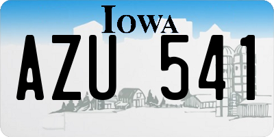IA license plate AZU541