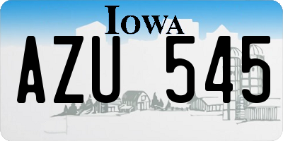 IA license plate AZU545