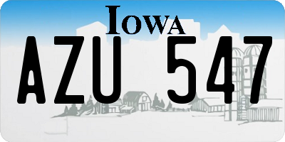 IA license plate AZU547