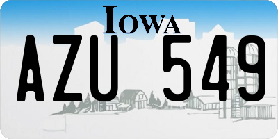 IA license plate AZU549
