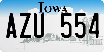 IA license plate AZU554