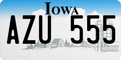 IA license plate AZU555