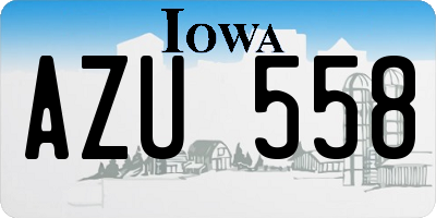 IA license plate AZU558