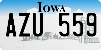 IA license plate AZU559