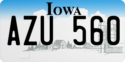 IA license plate AZU560