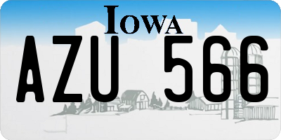 IA license plate AZU566