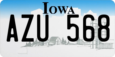 IA license plate AZU568