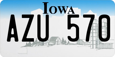 IA license plate AZU570