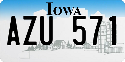IA license plate AZU571