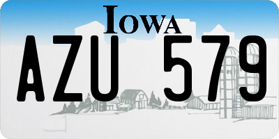IA license plate AZU579
