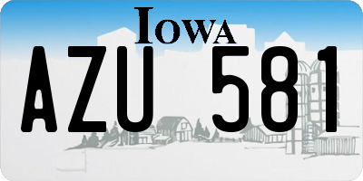 IA license plate AZU581
