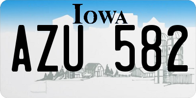 IA license plate AZU582